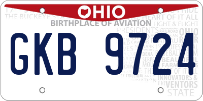 OH license plate GKB9724