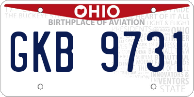 OH license plate GKB9731