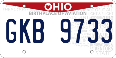 OH license plate GKB9733