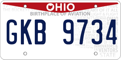 OH license plate GKB9734
