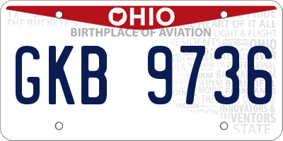 OH license plate GKB9736