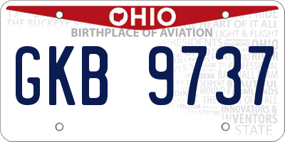 OH license plate GKB9737