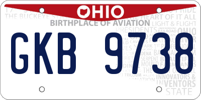 OH license plate GKB9738