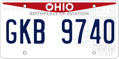 OH license plate GKB9740