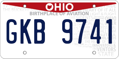 OH license plate GKB9741