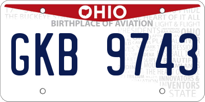 OH license plate GKB9743