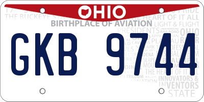 OH license plate GKB9744