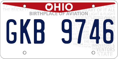OH license plate GKB9746