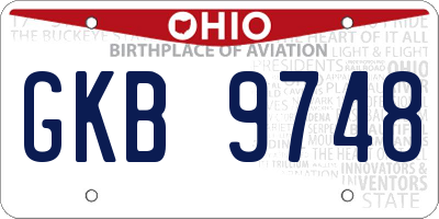 OH license plate GKB9748