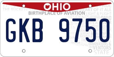 OH license plate GKB9750