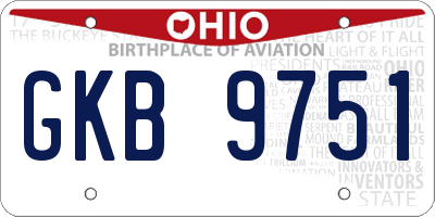 OH license plate GKB9751