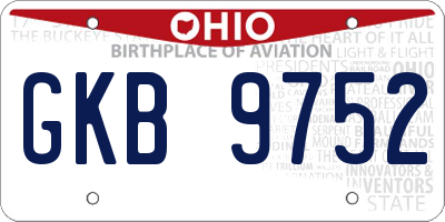 OH license plate GKB9752