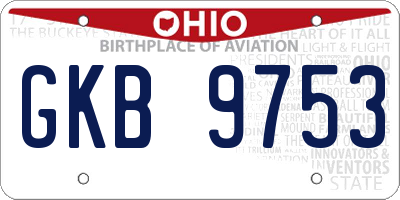 OH license plate GKB9753
