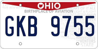 OH license plate GKB9755