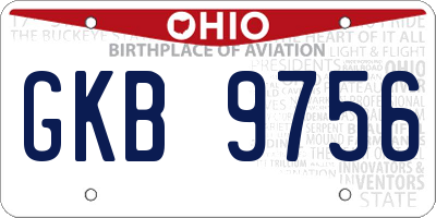 OH license plate GKB9756