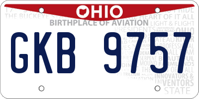 OH license plate GKB9757