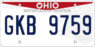 OH license plate GKB9759