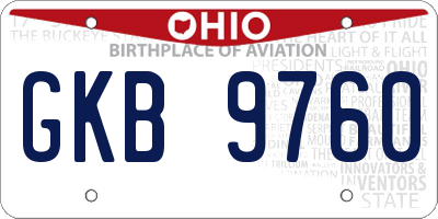 OH license plate GKB9760