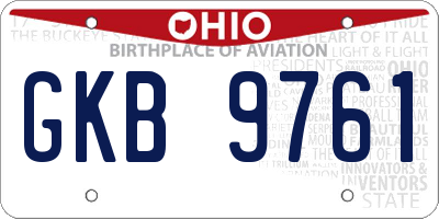 OH license plate GKB9761