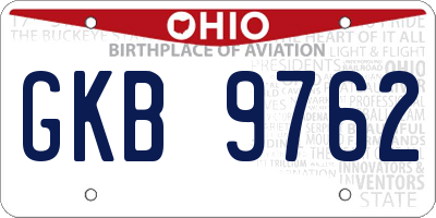 OH license plate GKB9762