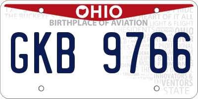 OH license plate GKB9766