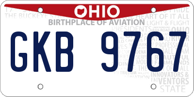 OH license plate GKB9767