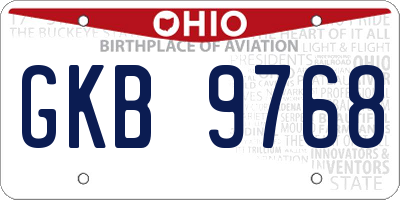 OH license plate GKB9768