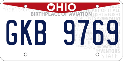 OH license plate GKB9769