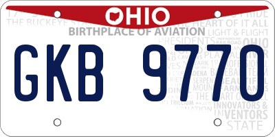 OH license plate GKB9770