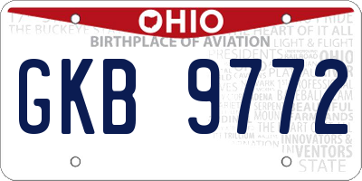 OH license plate GKB9772