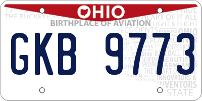 OH license plate GKB9773
