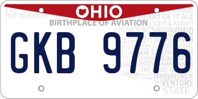 OH license plate GKB9776