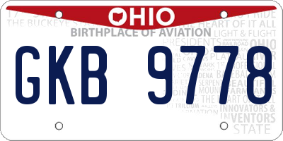 OH license plate GKB9778