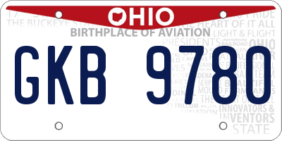 OH license plate GKB9780