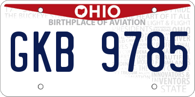 OH license plate GKB9785