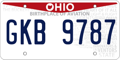 OH license plate GKB9787