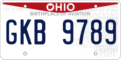 OH license plate GKB9789