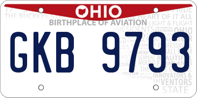 OH license plate GKB9793