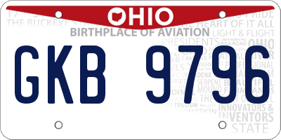 OH license plate GKB9796