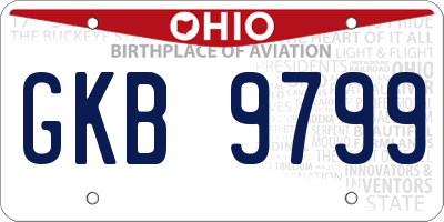 OH license plate GKB9799