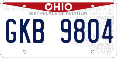 OH license plate GKB9804
