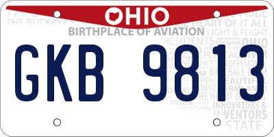 OH license plate GKB9813