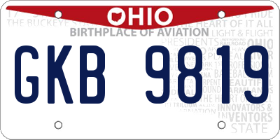 OH license plate GKB9819