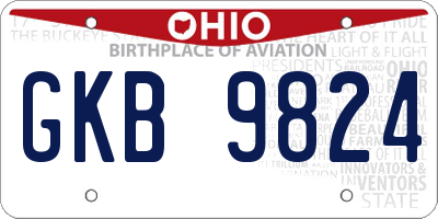 OH license plate GKB9824