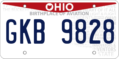 OH license plate GKB9828