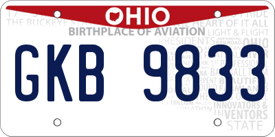 OH license plate GKB9833