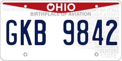 OH license plate GKB9842