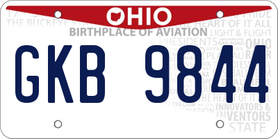 OH license plate GKB9844