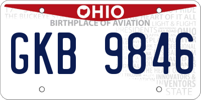 OH license plate GKB9846