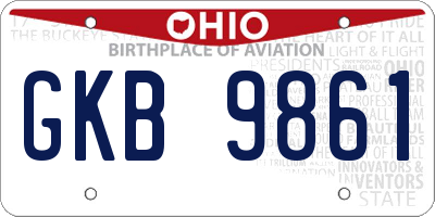 OH license plate GKB9861